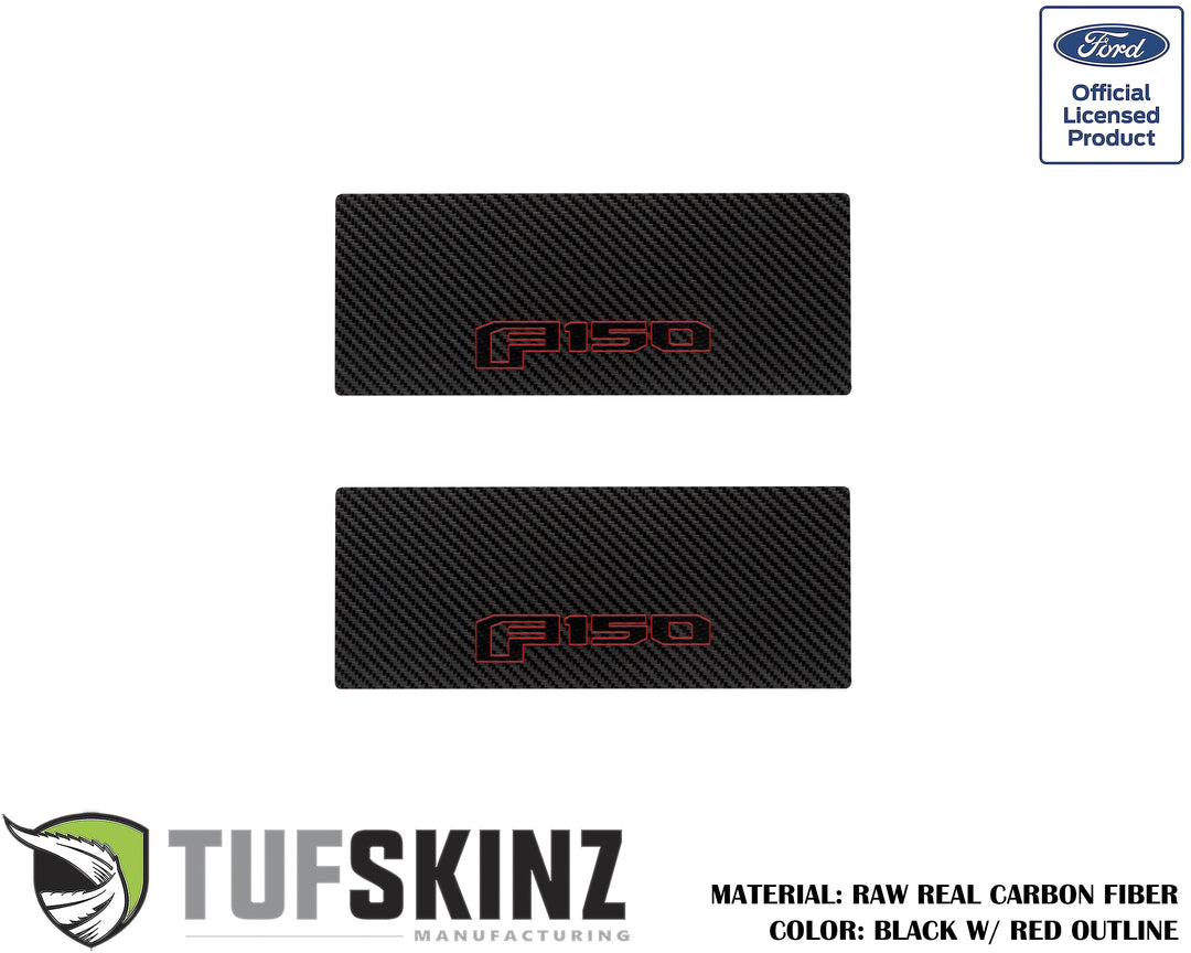 Door Sill Protection Overlays (Real Carbon Fiber) Fits 2015-2020 Ford F-150