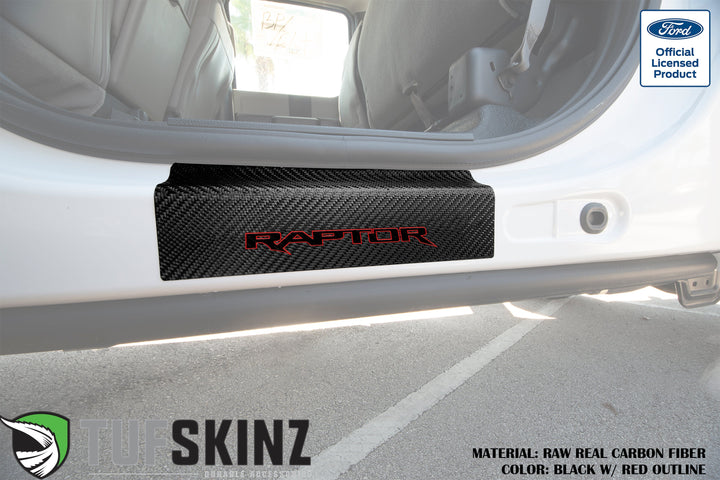 Door Sill Protection Overlays (Real Carbon Fiber) Fits 2015-2020 Ford F-150
