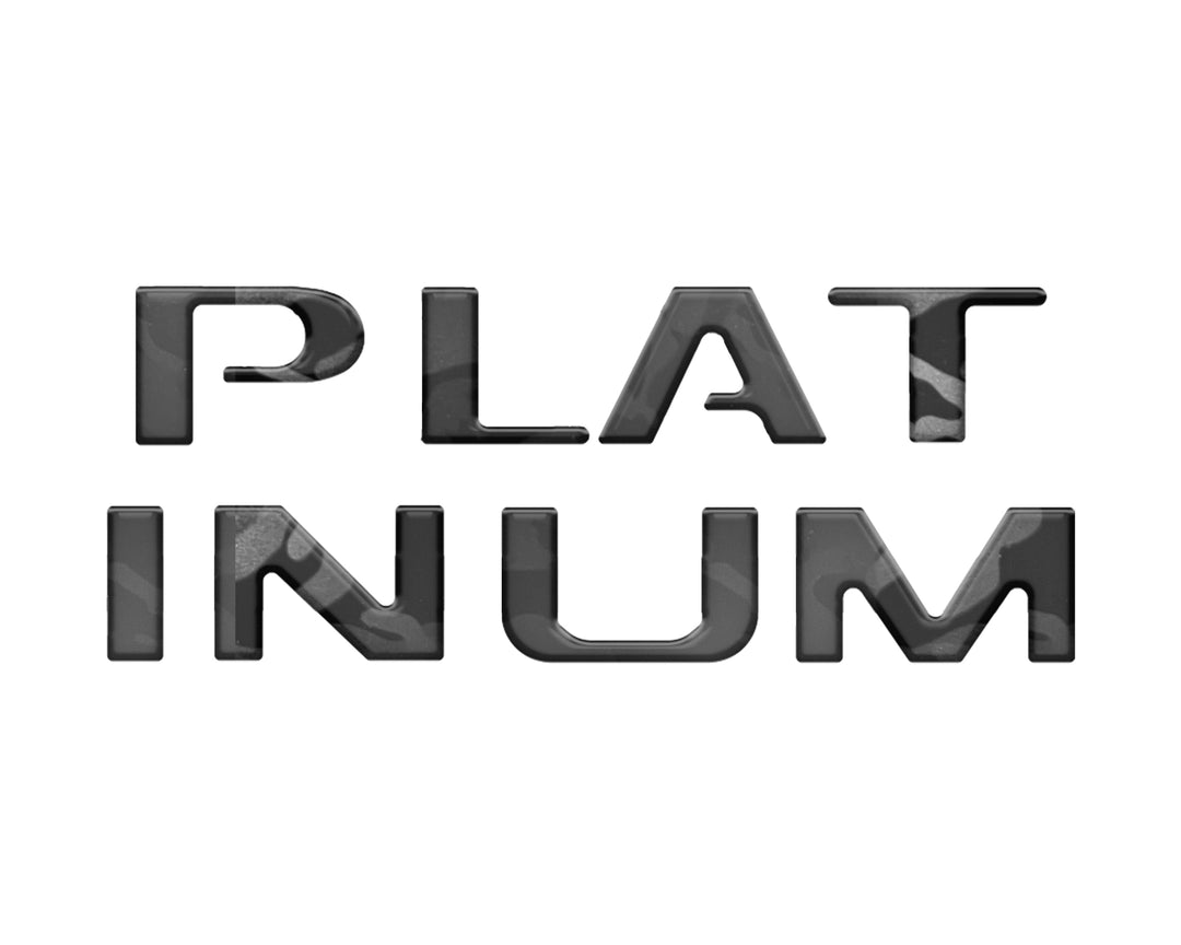 Platinum Tailgate Letter Inserts Fits 2023-2024 Ford Super Duty