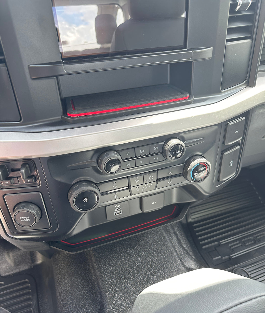 8" Display Screen Center Dash Cubby Foam Inserts Fits 2023-2025 Ford Super Duty