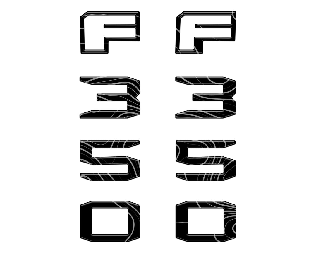 Fender Badge Letter Overlays Fits 2023-2026 Ford Super Duty