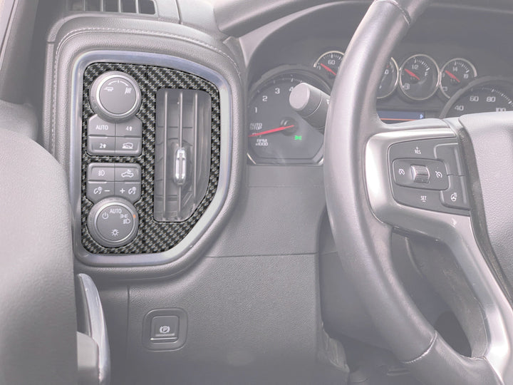 A/C Vent & Headlight Control Accent Overlays Fits 2019-2021 Chevrolet Silverado
