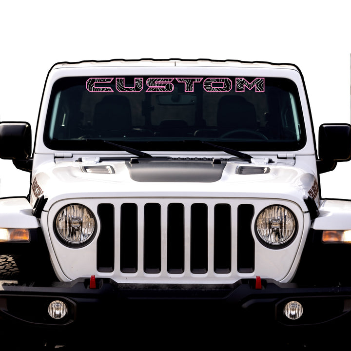 Topographical Windshield Lettering