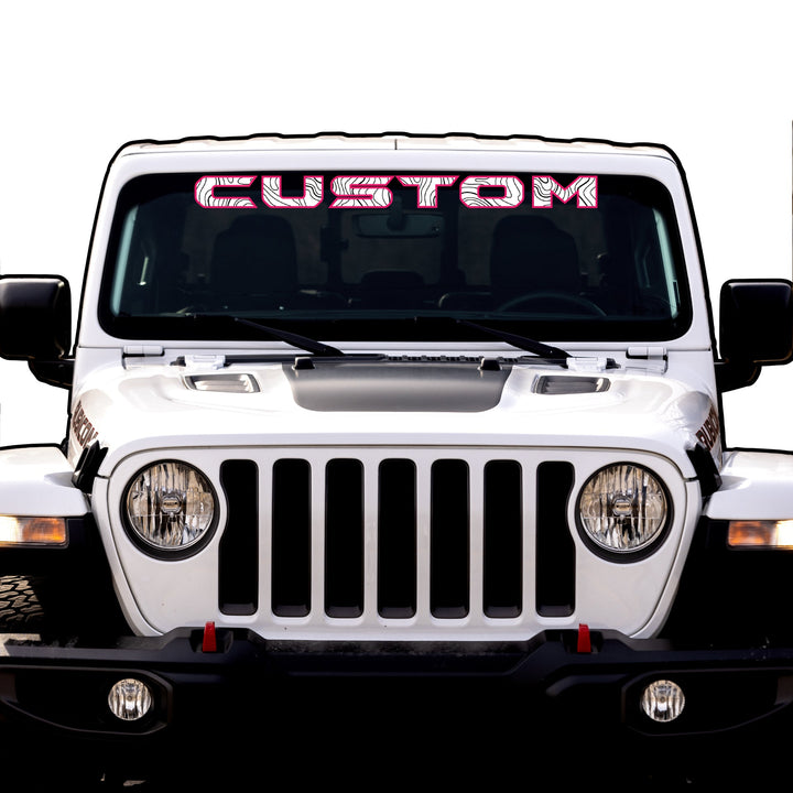 Topographical Windshield Lettering