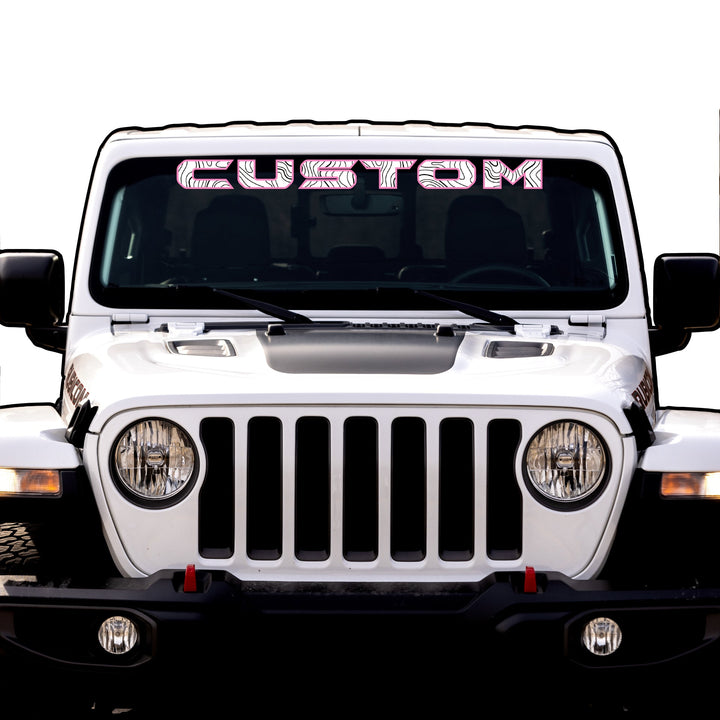 Topographical Windshield Lettering