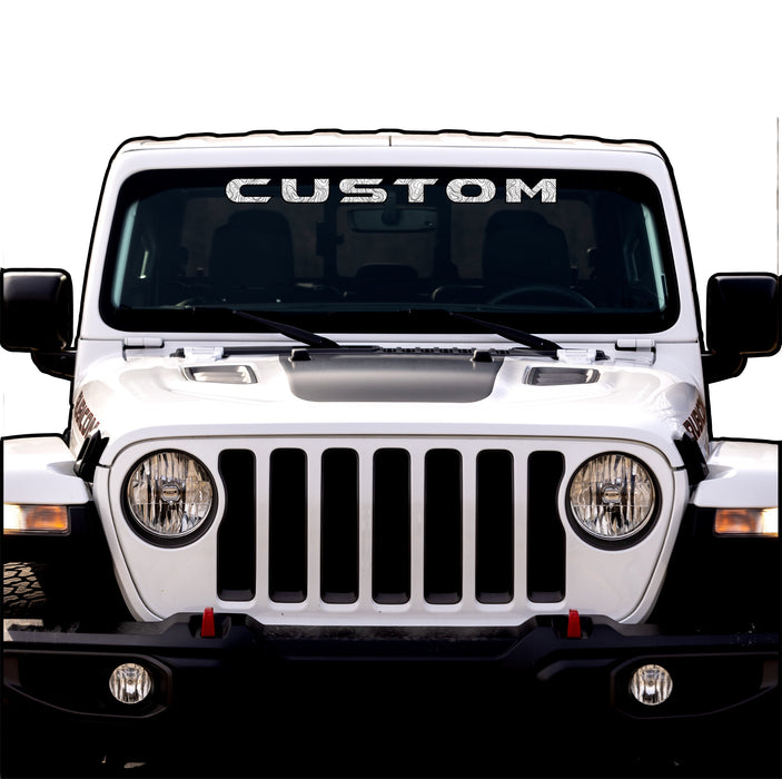 Topographical Windshield Lettering