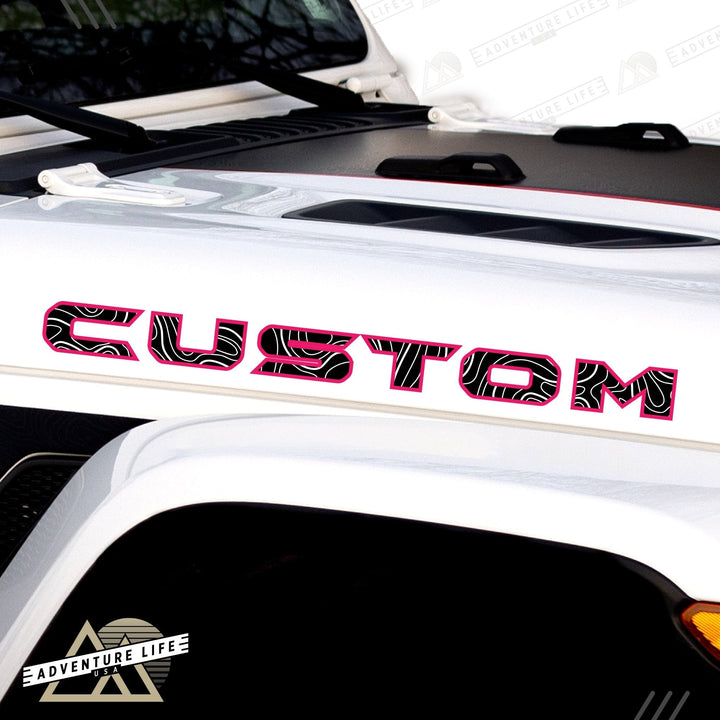 Topographical Hood Lettering | Set of 2