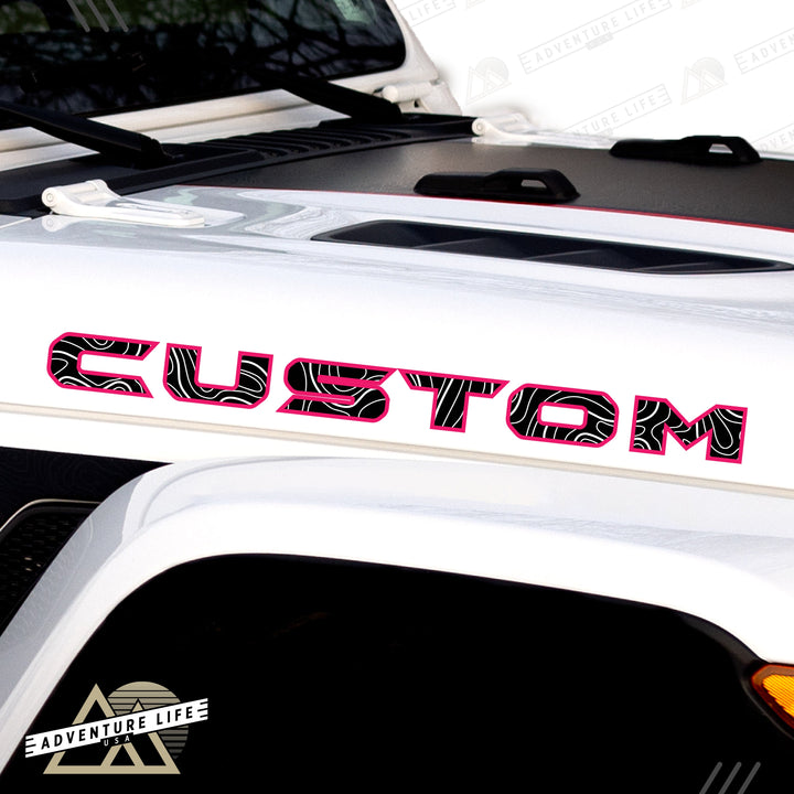 Topographical Hood Lettering | Set of 2