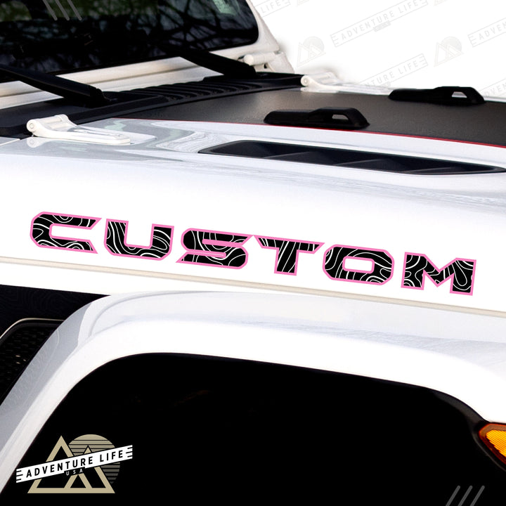 Topographical Hood Lettering | Set of 2