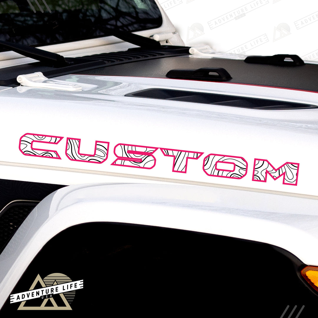 Topographical Hood Lettering | Set of 2