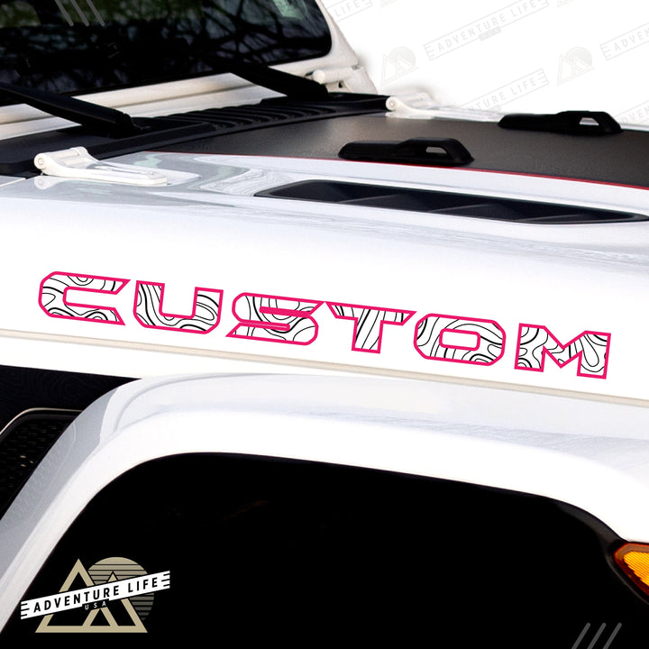 Topographical Hood Lettering | Set of 2