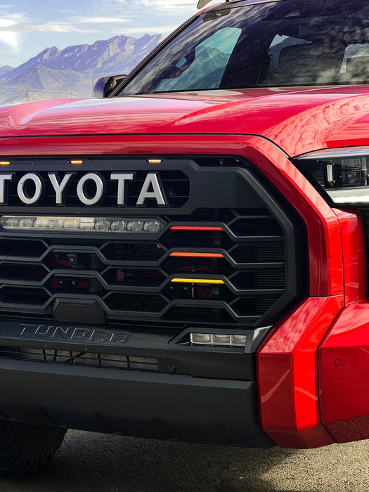 Rave Heritage Accent Vinyl Decals for 2022+ Tundra Grille (Red/Orange/Yellow)