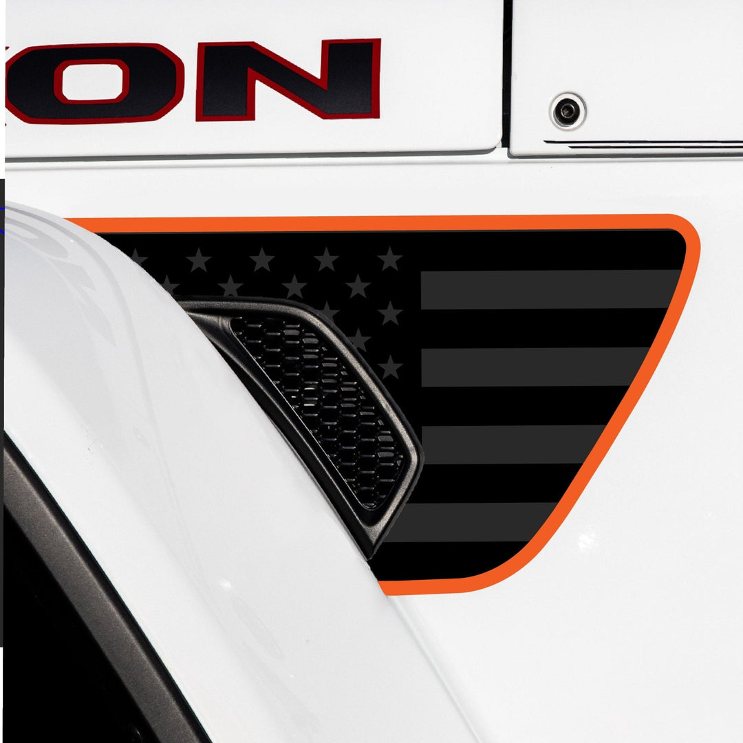 Premium Fender Vent Decal Set | Black Flag - fits Wrangler JL &amp; Gladiator JT