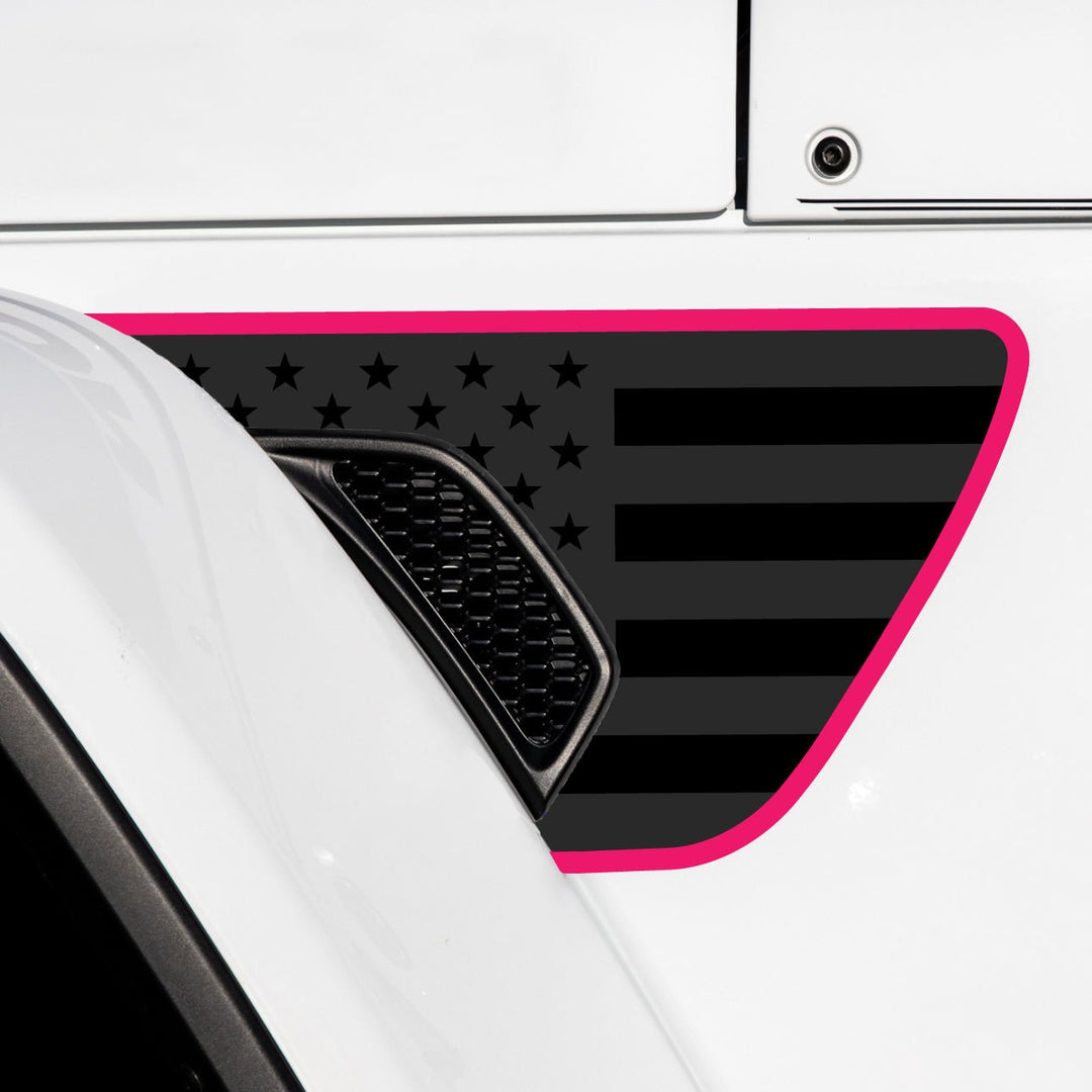 Premium Fender Vent Decal Set | Black Flag - fits Wrangler JL &amp; Gladiator JT