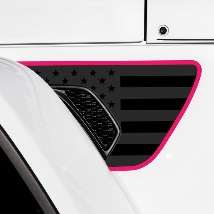 Premium Fender Vent Decal Set | Black Flag - fits Wrangler JL &amp; Gladiator JT