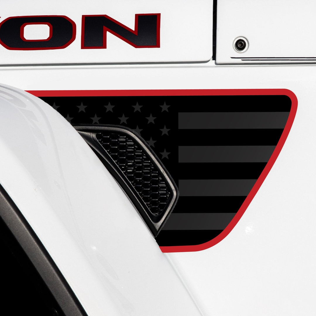 Premium Fender Vent Decal Set | Black Flag - fits Wrangler JL &amp; Gladiator JT
