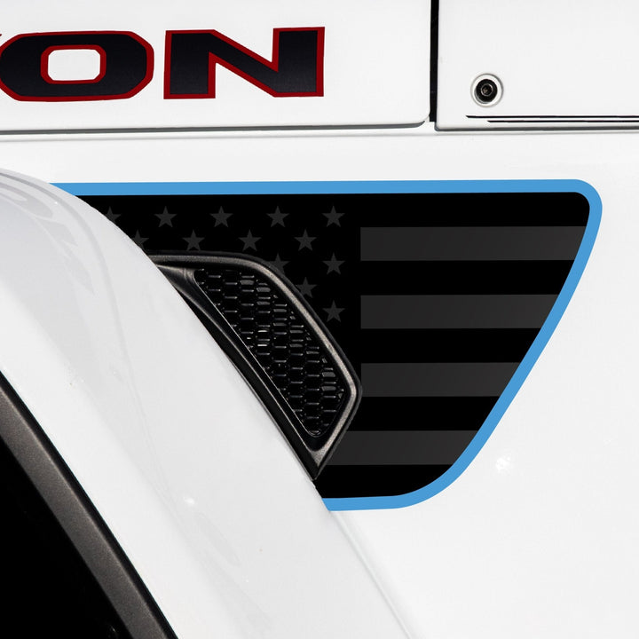 Premium Fender Vent Decal Set | Black Flag - fits Wrangler JL &amp; Gladiator JT