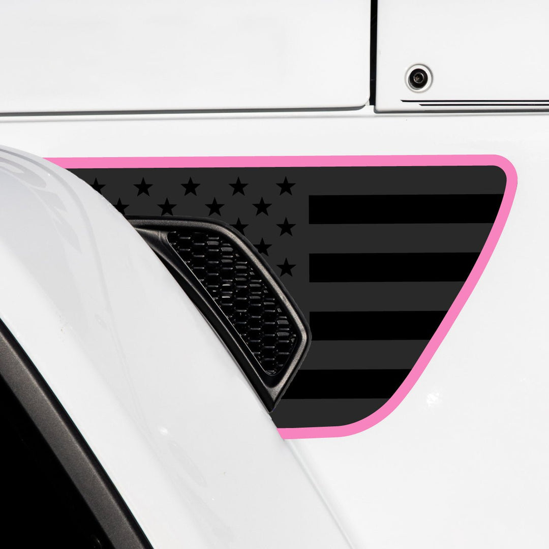 Premium Fender Vent Decal Set | Black Flag - fits Wrangler JL &amp; Gladiator JT