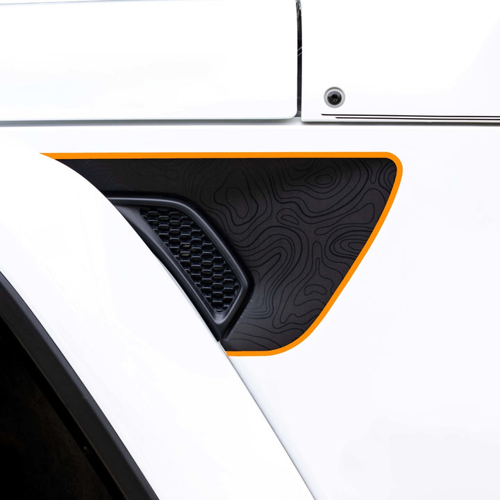 Premium Fender Vent Decal Set | Black Topo - fits Wrangler JL & Gladiator JT