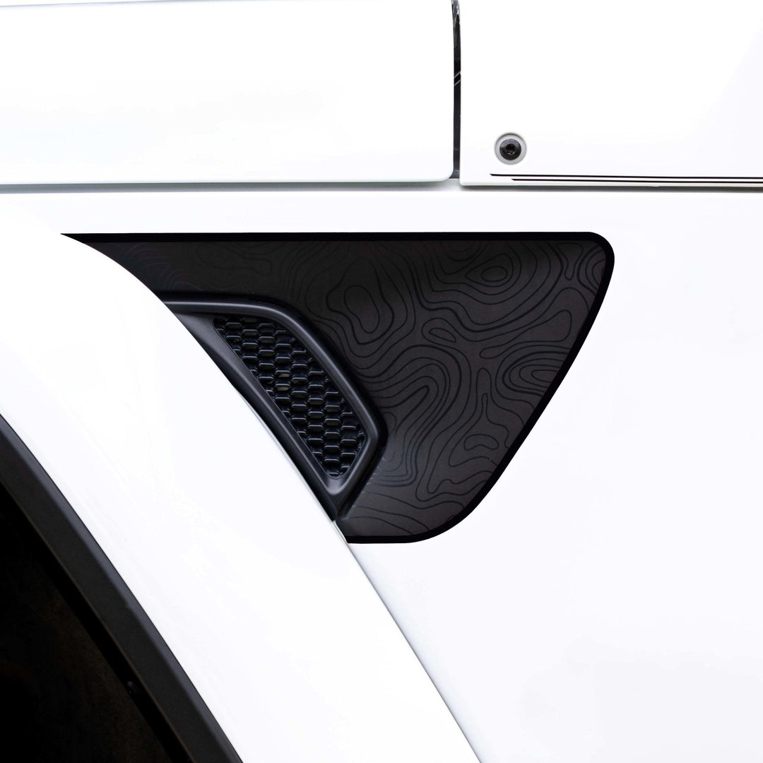 Premium Fender Vent Decal Set | Black Topo - fits Wrangler JL & Gladiator JT