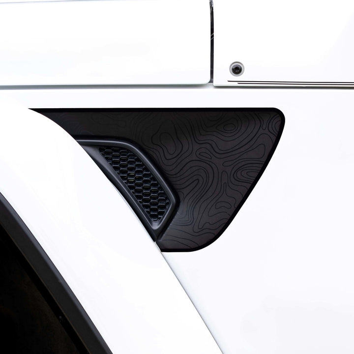 Premium Fender Vent Decal Set | Black Topo - fits Wrangler JL & Gladiator JT