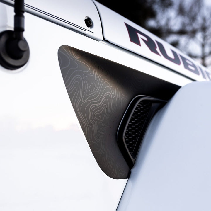 Premium Fender Vent Decal Set | Black Topo - fits Wrangler JL &amp; Gladiator JT