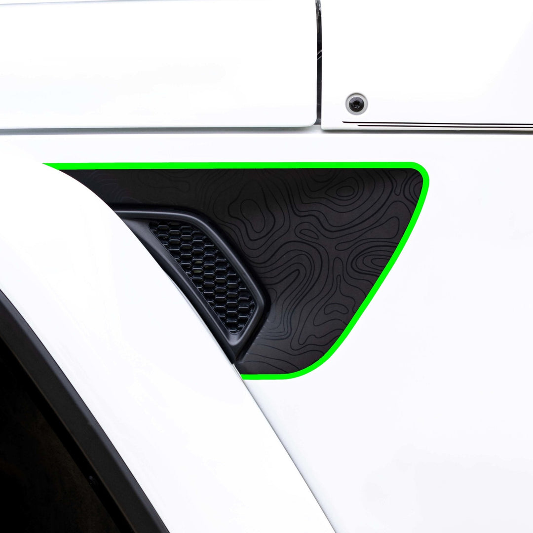 Premium Fender Vent Decal Set | Black Topo - fits Wrangler JL & Gladiator JT