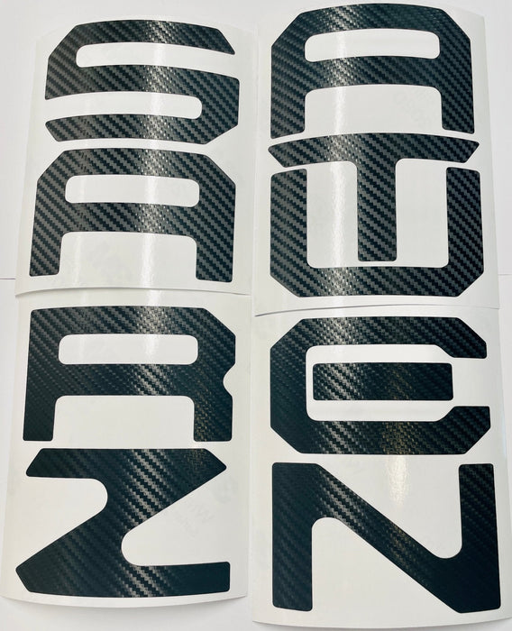 Carbon Fiber Textured Vinyl Decal Letter Inserts for 2022-2024 Santa Cruz Tailgate