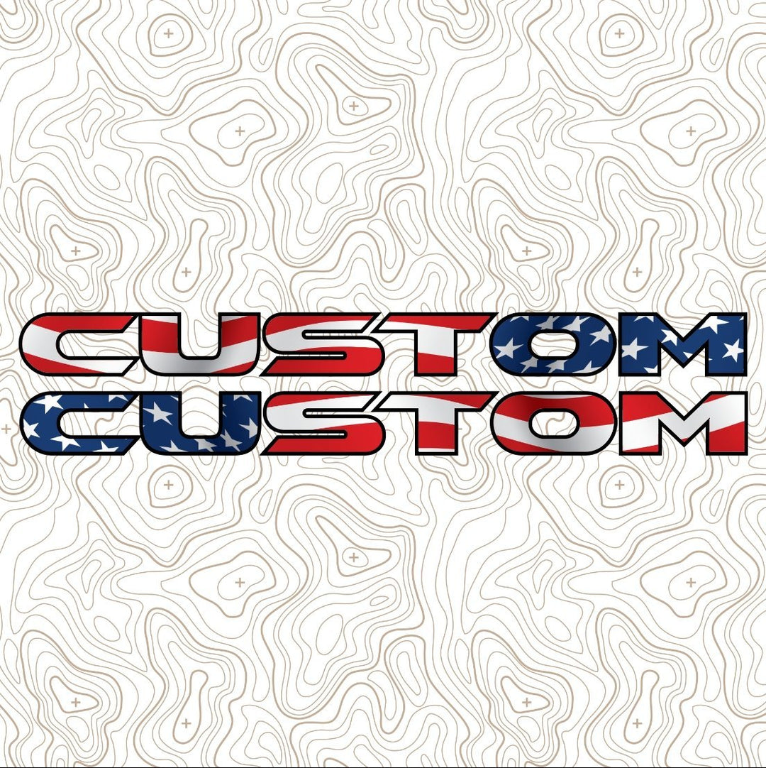 American Flag Hood Lettering | Set of 2