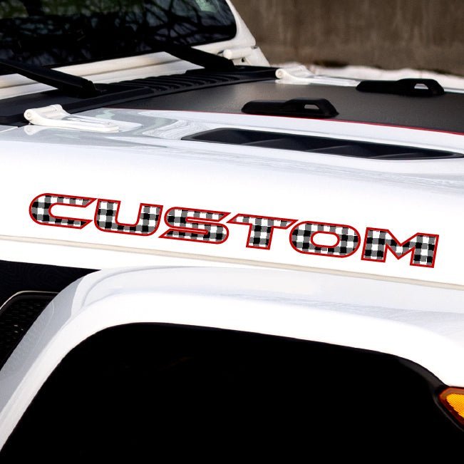 Plaid Hood Lettering | Set of 2
