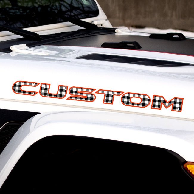 Plaid Hood Lettering | Set of 2