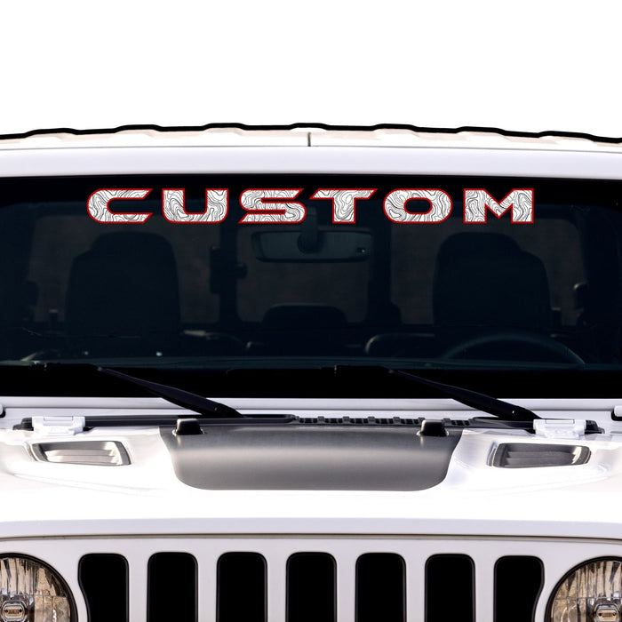 Topographical Windshield Lettering