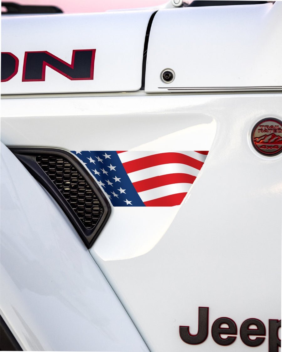 Fender Vent Decal Set | American Flag - fits Wrangler JL &amp; Gladiator JT