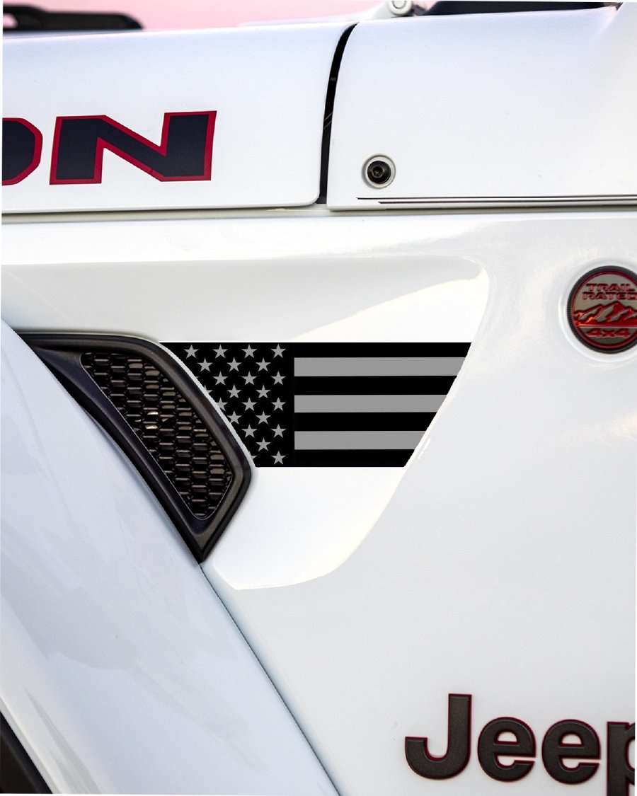 Fender Vent Decal Set | American Flag - fits Wrangler JL &amp; Gladiator JT