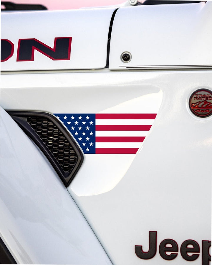 Fender Vent Decal Set | American Flag - fits Wrangler JL &amp; Gladiator JT