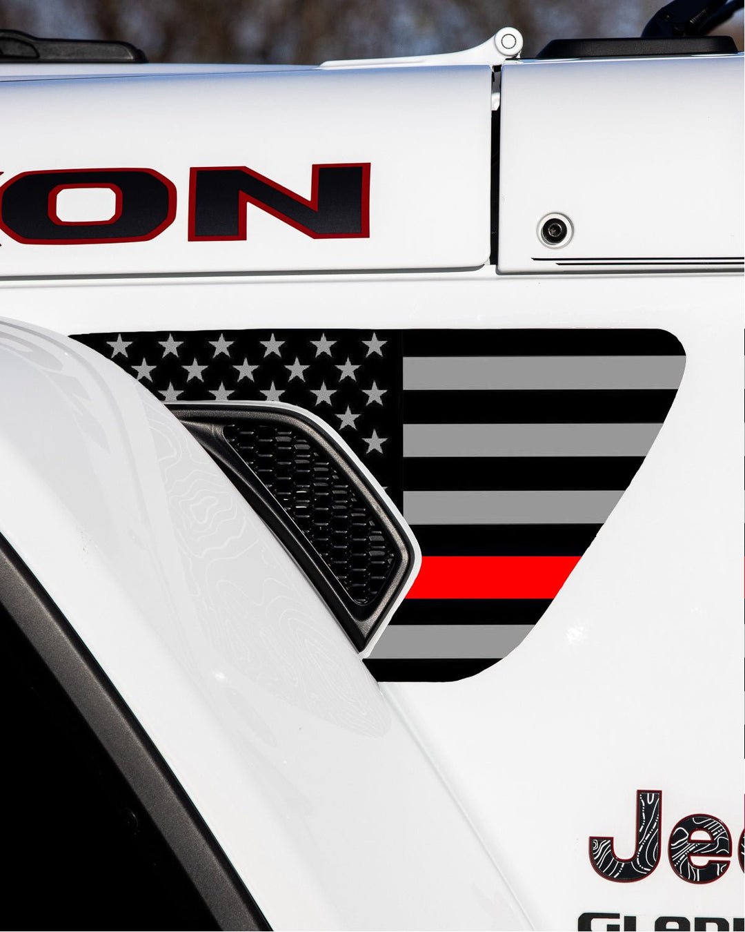 Fender Vent Decal Set | American Flag - fits Wrangler JL &amp; Gladiator JT