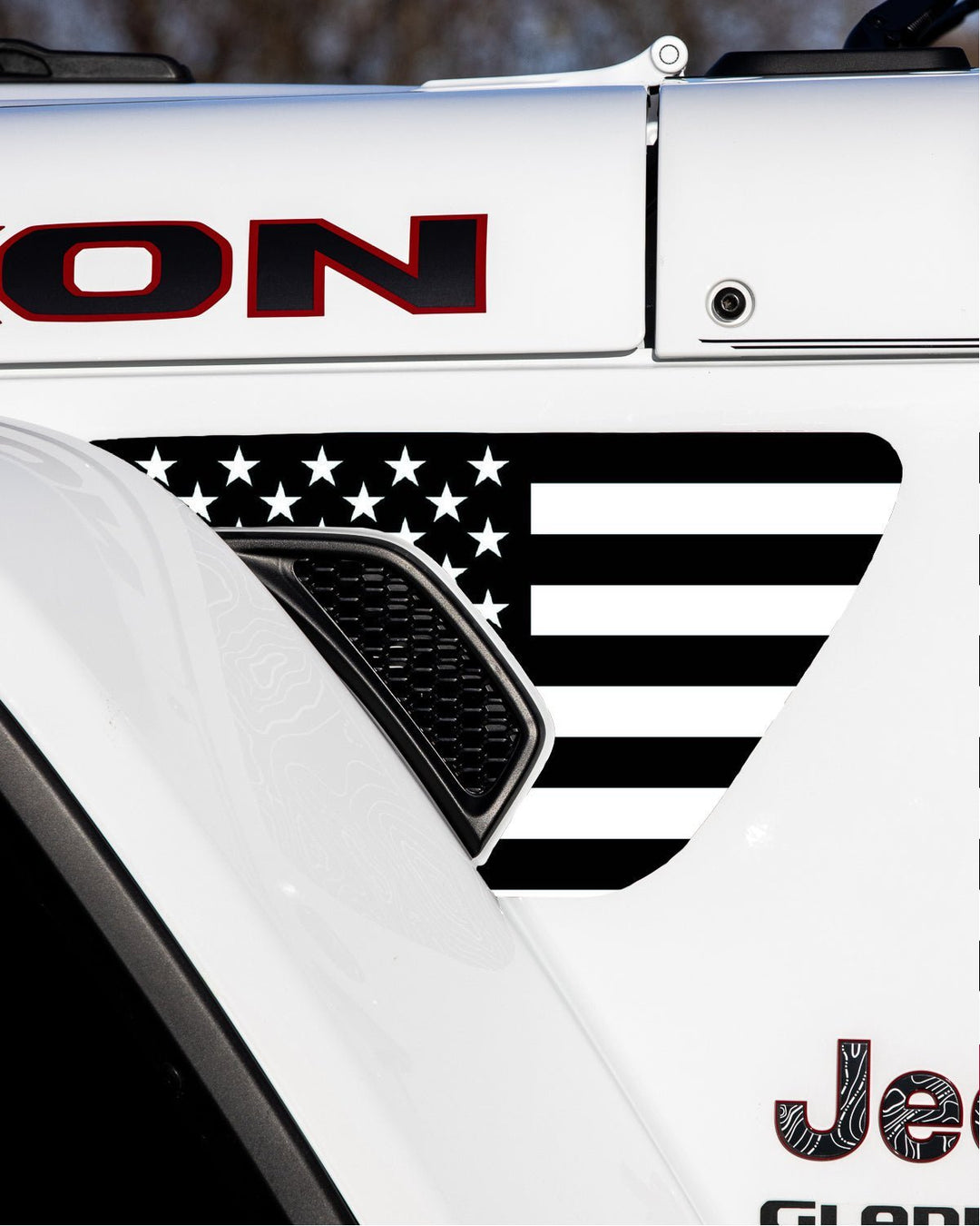 Fender Vent Decal Set | American Flag - fits Wrangler JL &amp; Gladiator JT