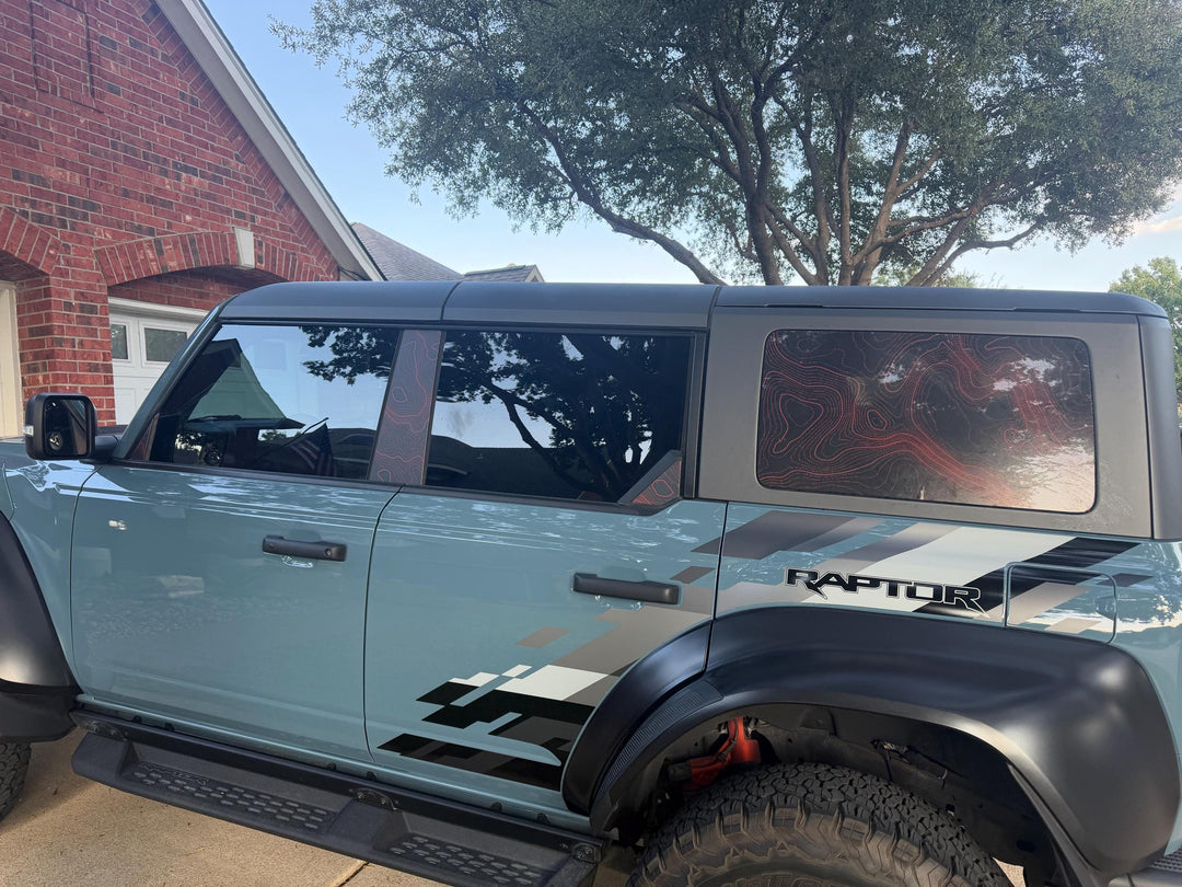 Topo Hardtop Side Window Overlays - 2021+ Bronco 4 Door