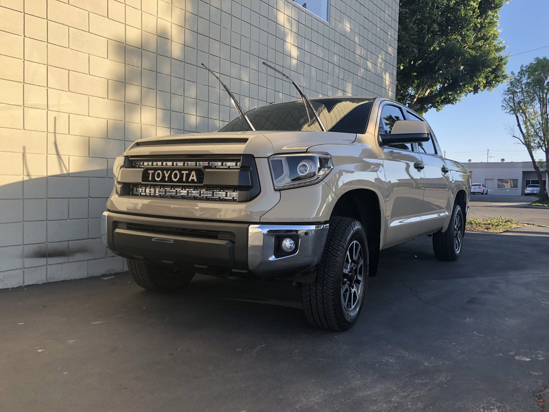 42" Hidden Grille Curved LED Light Bar Brackets Kit For 2014-2021 Toyota Tundra