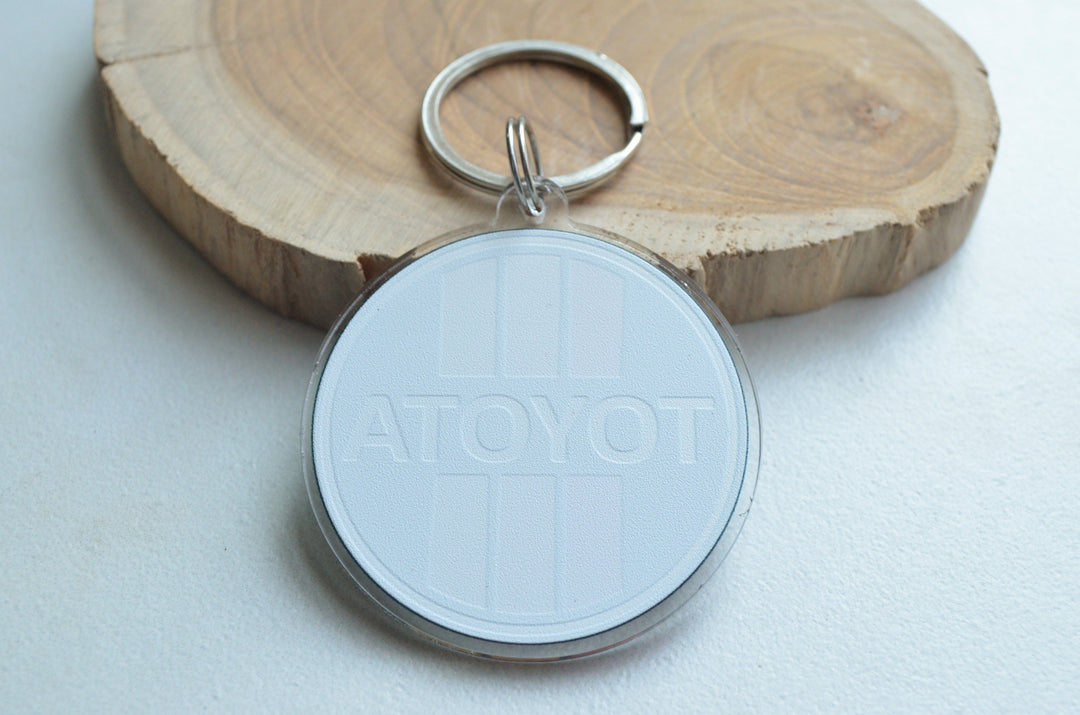 3 Stripe Toyota Old School Logo Plastic Acrylic Key Chain - Reefmonkey