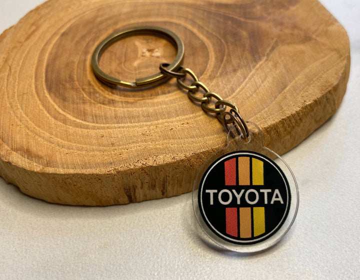 Toyota 3 Stripe Logo Acrylic Key Chain Key Ring Gift