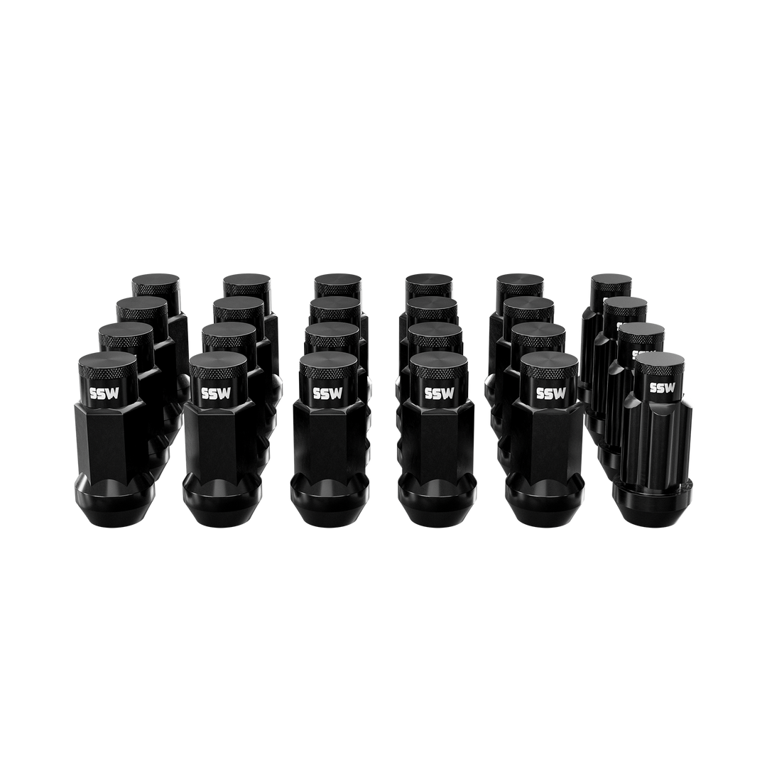 Steel Lug Nuts / Matte Black / + 4 Locking Lug Nuts
