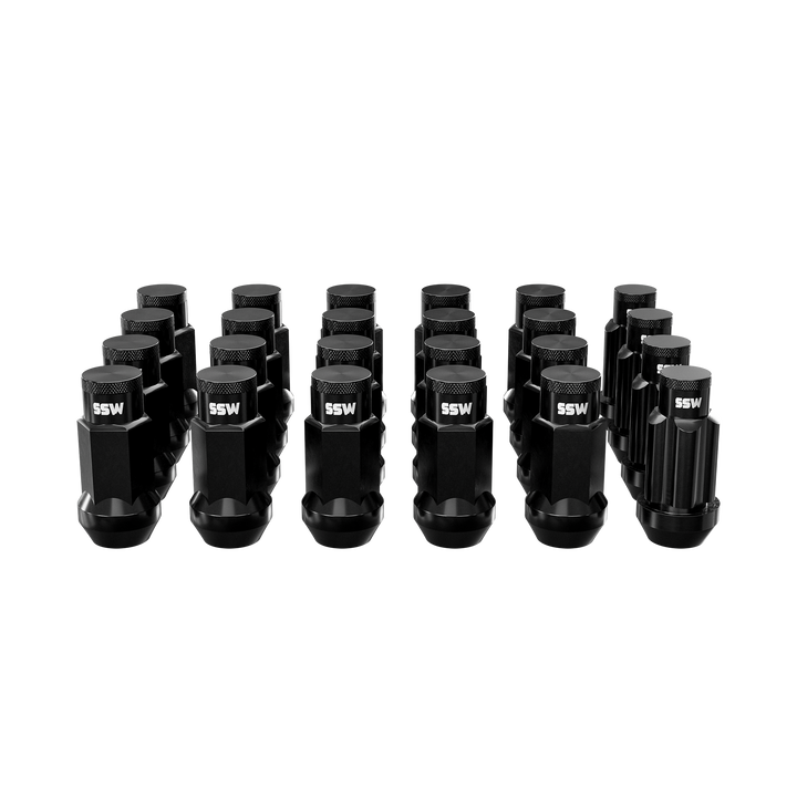 Steel Lug Nuts / Matte Black / + 4 Locking Lug Nuts