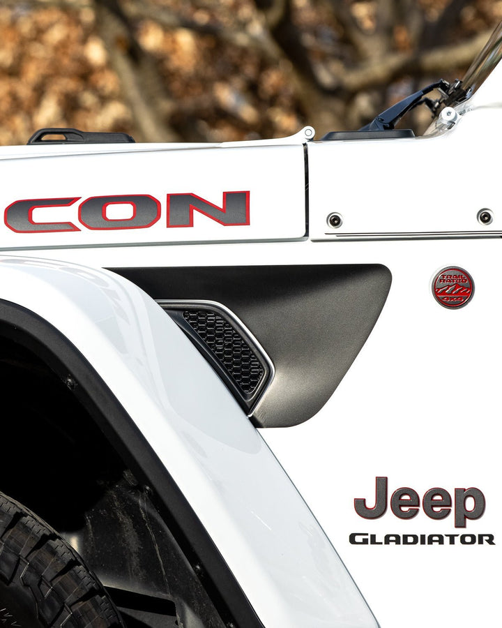 Premium Fender Vent Decal Set | Matte Black - fits Wrangler JL &amp; Gladiator JT