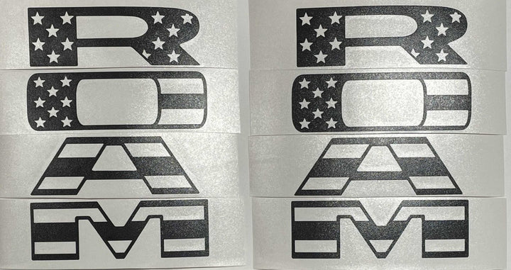 Premium Cast Matte Black Die-Cut Vinyl Flag Decals for 2019-2026 RAM Doors