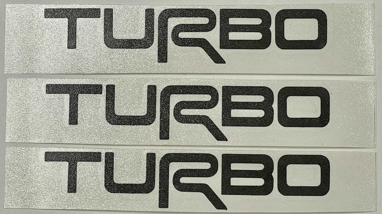 Premium Cast Matte Black Vinyl TURBO Decals