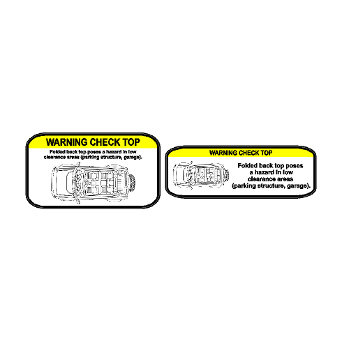 Soft Top Warning Labels - 2021+ Bronco