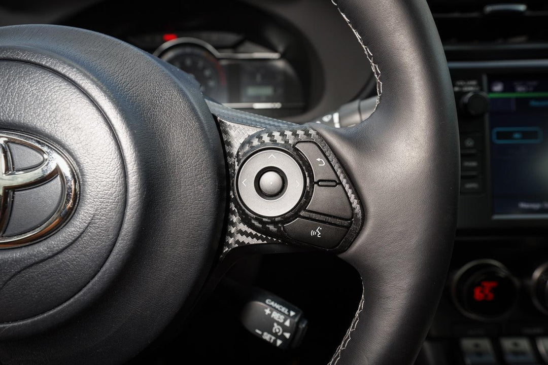 Steering Wheel Controls + Lower Spoke 3D Carbon Overlays - 2022+ BRZ / GR86
