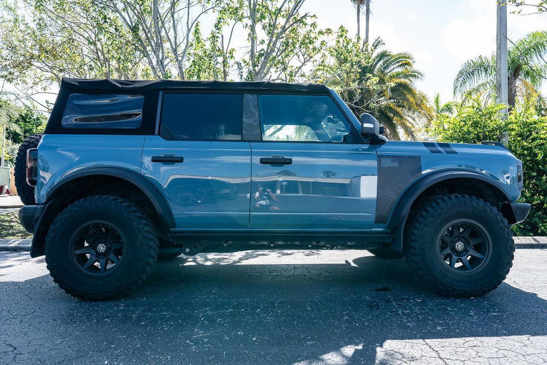 Topo American Flag Fender Overlays - 2021+ Bronco