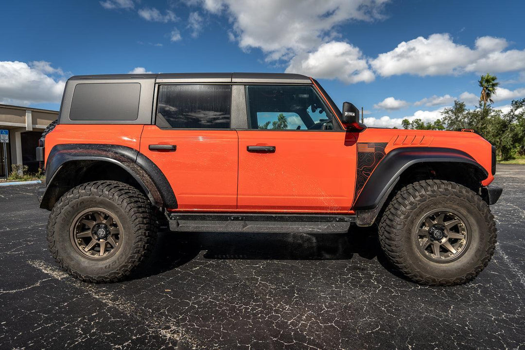 Topo American Flag Fender Overlays (Clear) - 2022+ Bronco Raptor